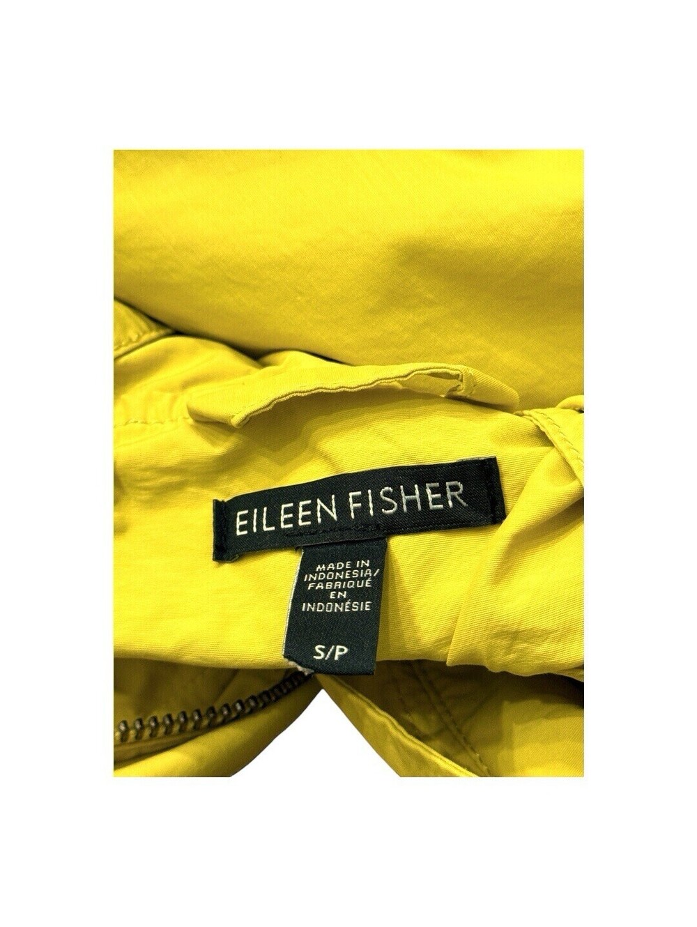 Eileen Fisher Light Organic Cotton Nylon Jacket Hooded Yellow Women’s Size S - Picture 11 of 11